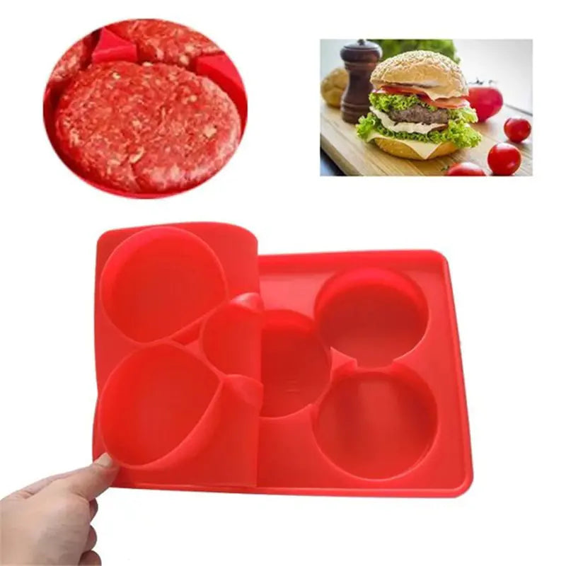 Silicone Steamer Tray and 5-Hole Burger Molds